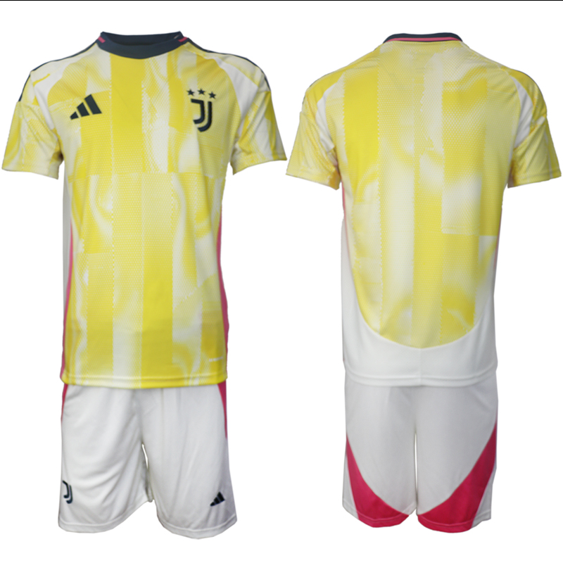 Men 2024-2025 Club Juventus away Yellow Blank Soccer Jersey